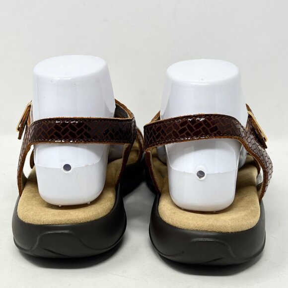 SAS Womens Brown Leather Strappy Sandal Weave Henna Brown Herringbone Size 8.5M - Picture 5 of 9